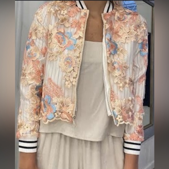 Loyd Ford Lace Bomber Jacket - Picture 2 of 6